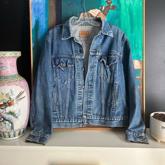 HOST PICK Vintage 80’s Levis Men’s 70506-0215 Denim Trucker Jacket Size 44 L/XL - Picture 1 of 16